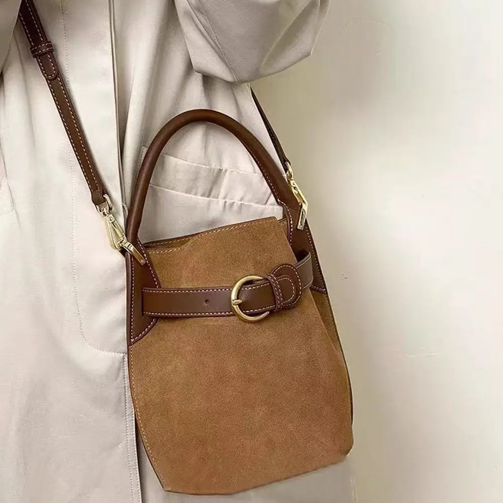 Bolso tote tipo cubo de PU morado de gran capacidad - imagen 3