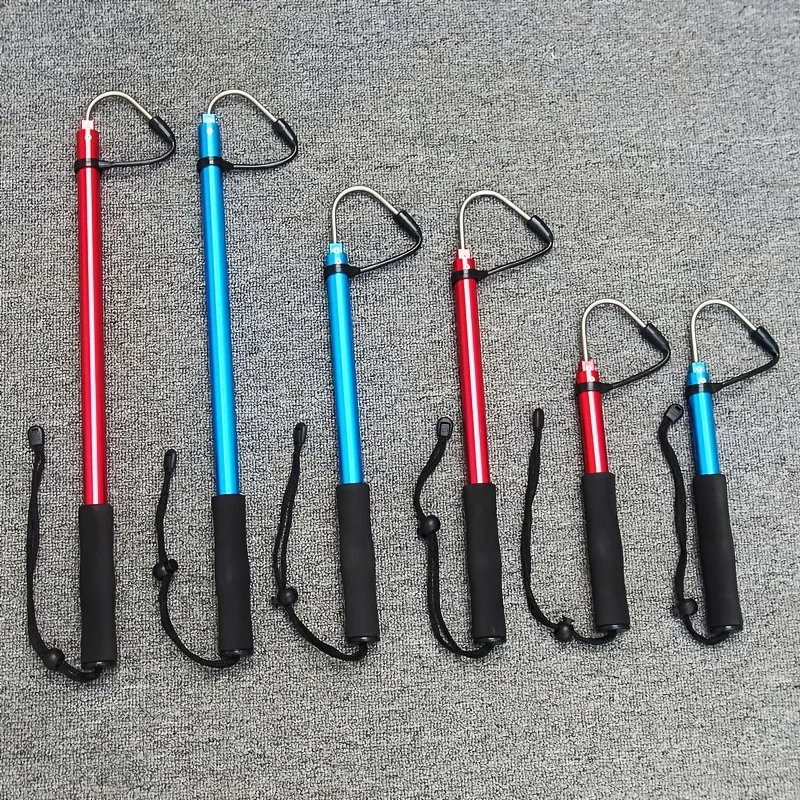 Anzuelo de pesca telescópico portátil de aluminio con mango de goma - imagen 3