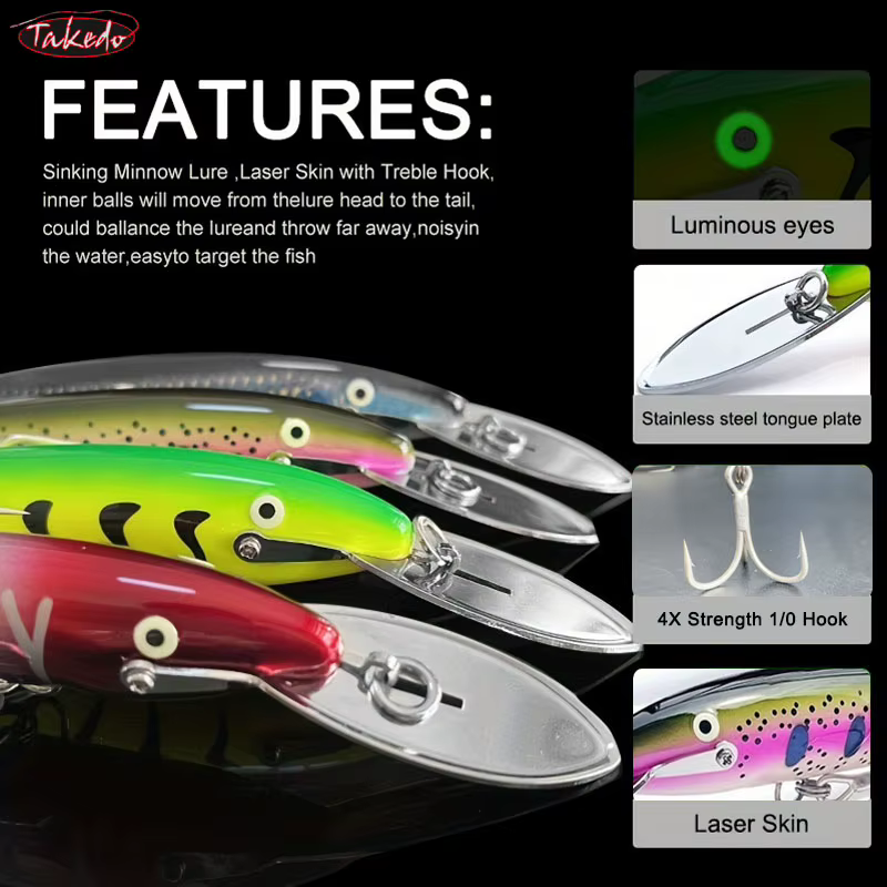 Señuelo Minnow Hundidor Takedo 17.5 cm – Pesca de Arrastre Profunda - imagen 5