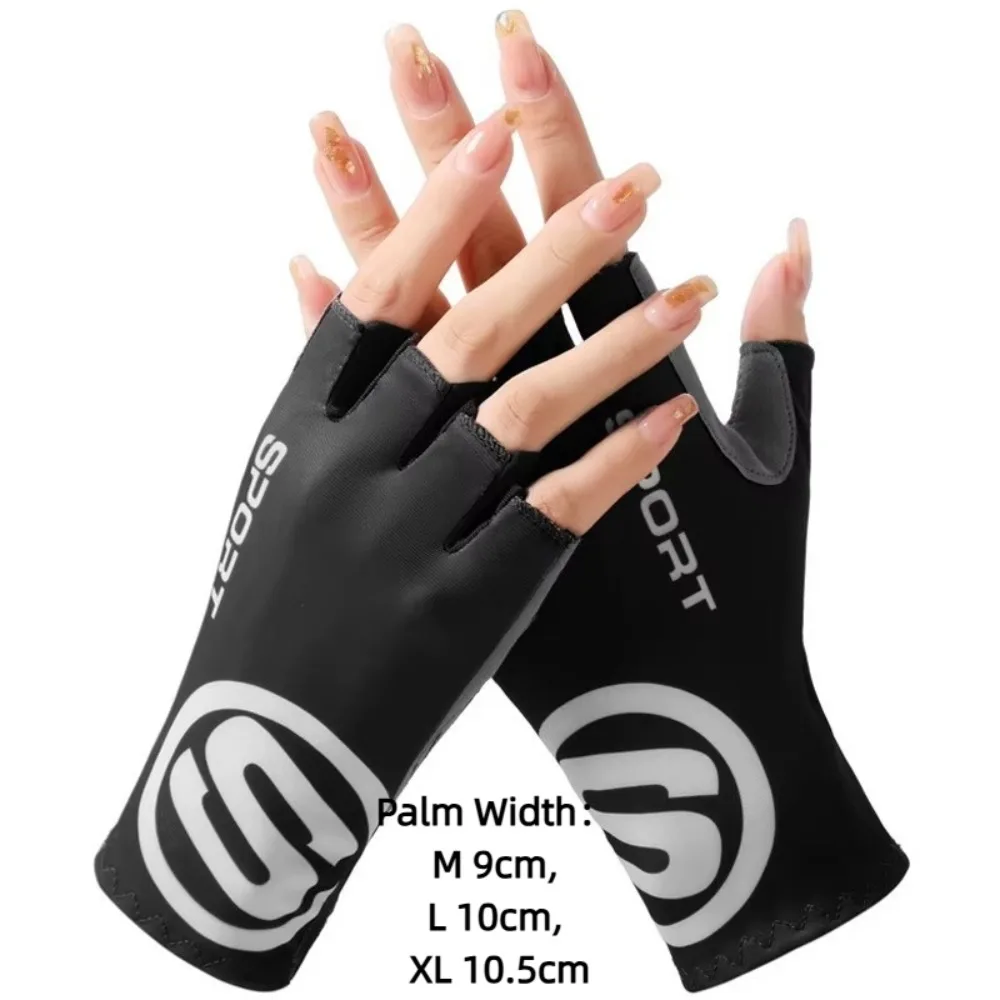Guantes de medio dedo con pantalla táctil y acolchado en la palma