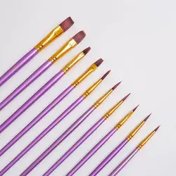 Set de pinceles profesionales nailon para pintura facial y uñas