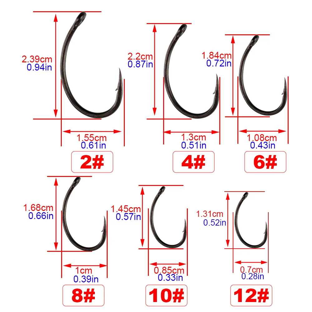 Anzuelos PTFE para carpa Hirisi de acero con púas - imagen 2