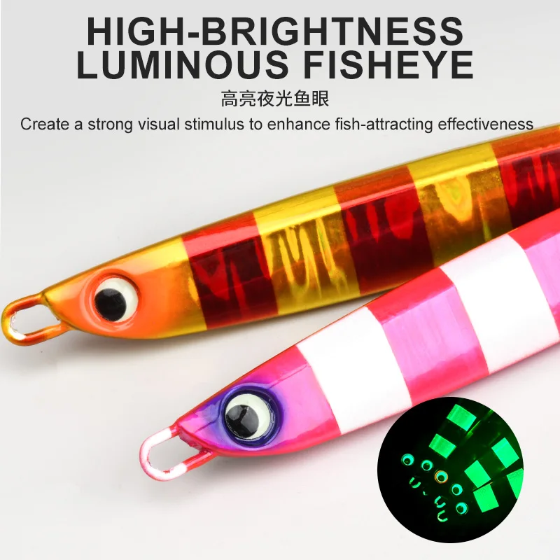 Jig de Metal Teaser J151 para Jigging en Mar – Brillo UV