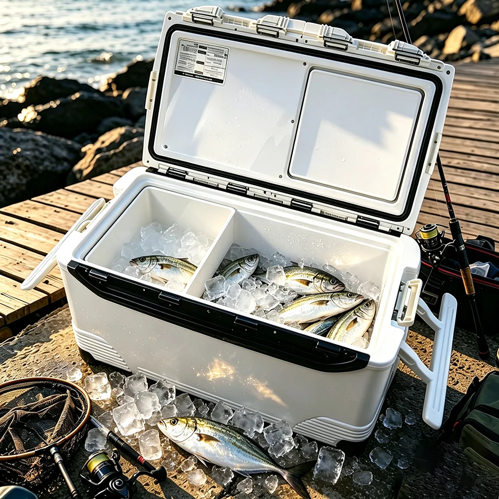 Nevera de pesca para conservar hielo con válvula de drenaje - imagen 4