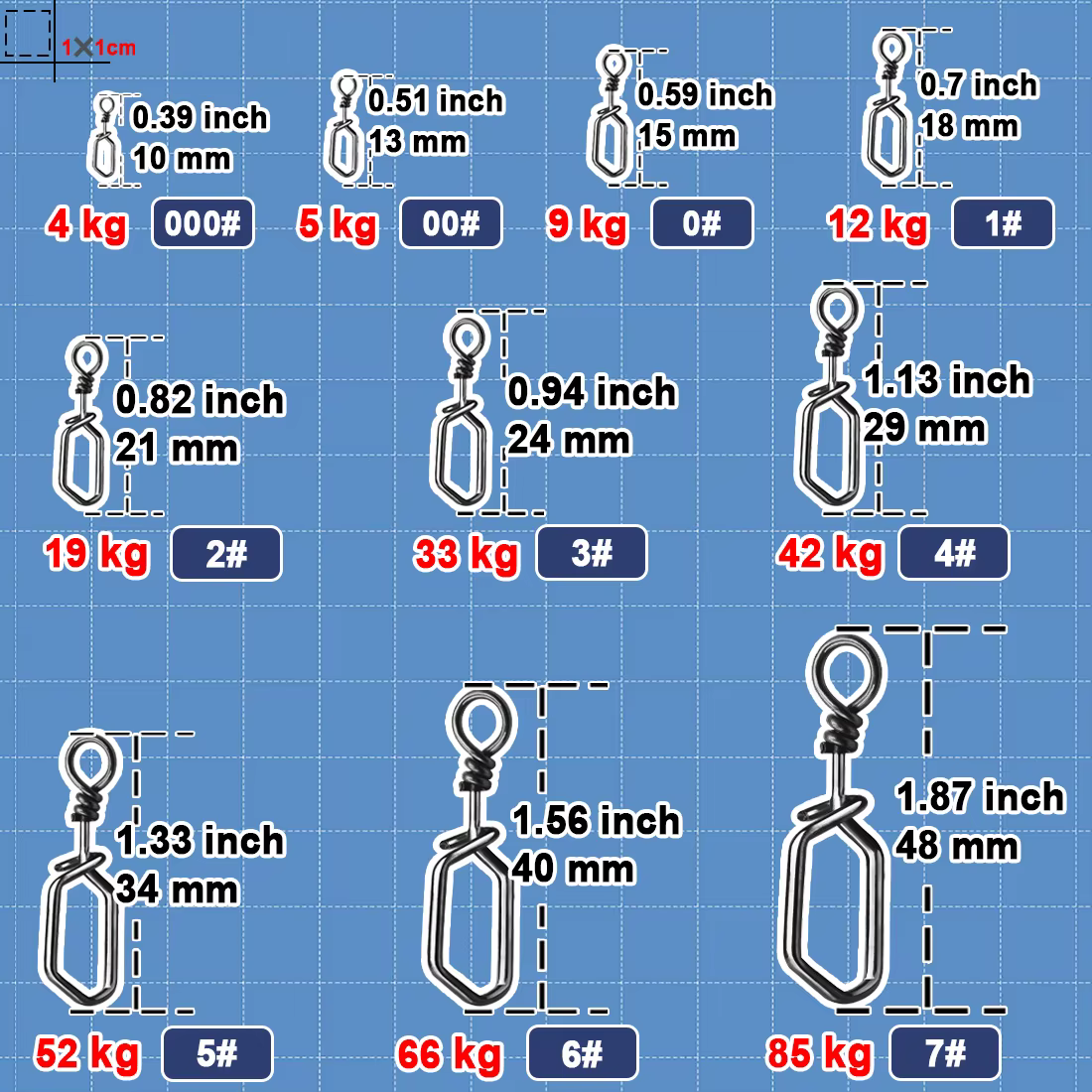 Mosquetón clip cambio rápido acero inoxidable para señuelos costeros - imagen 2