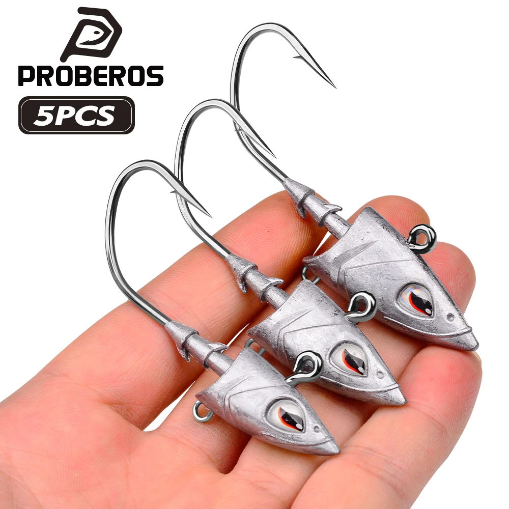 PROBEROS Anzuelos jigging para lubina de cabeza triangular con ojos 3D - imagen 4