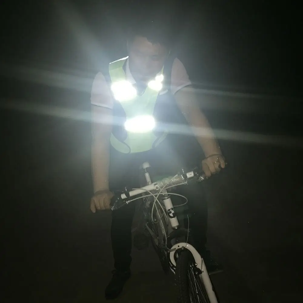 Chaleco reflectante con cinta elástica para correr y caminar nocturno - imagen 3