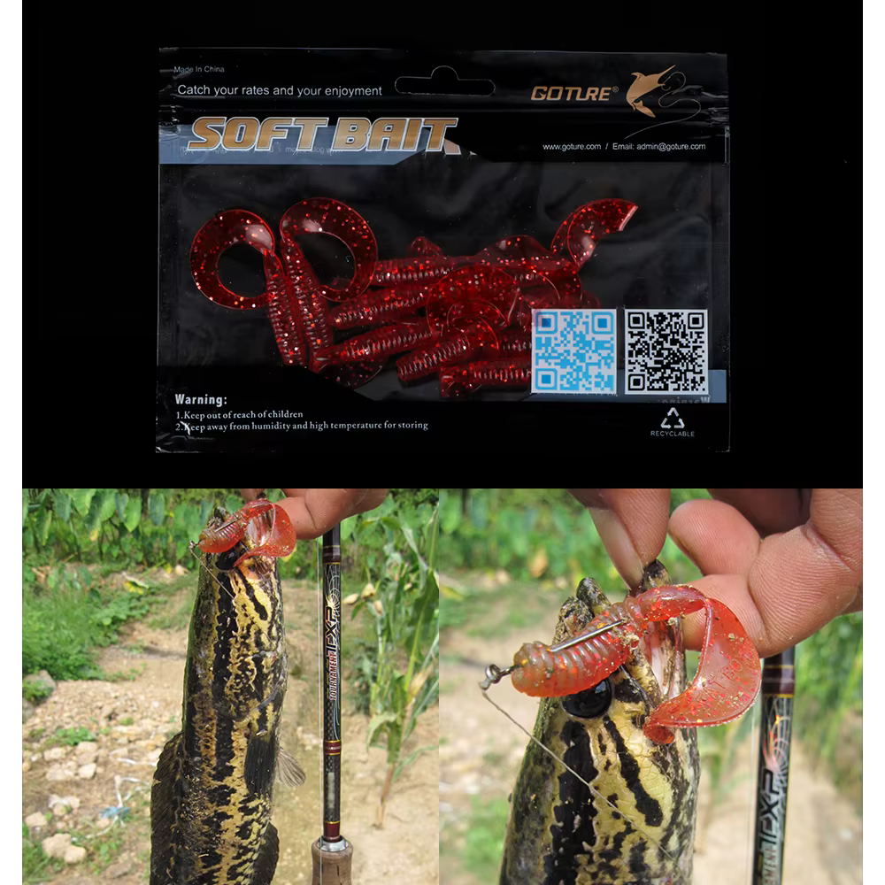 Señuelos Goture Larvas de Vinilo para Lubina, Trucha y Carpa - imagen 5