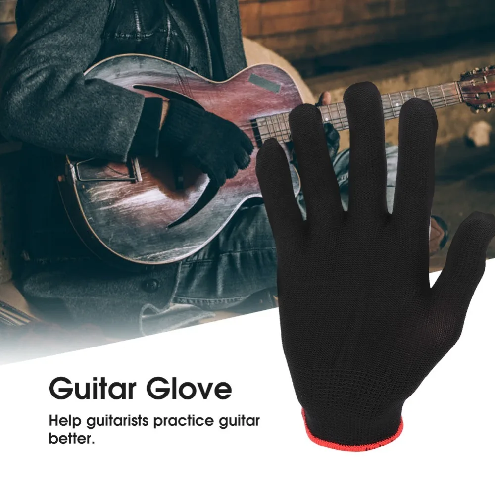 Guantes de guitarra negros con nailon para practicar guitarra - imagen 3