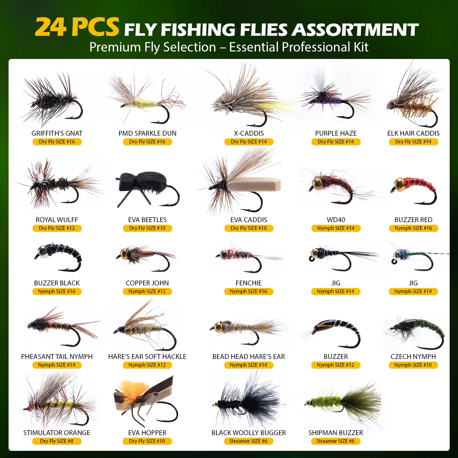 Moscas húmedas y ninfas Goture para pesca con mosca