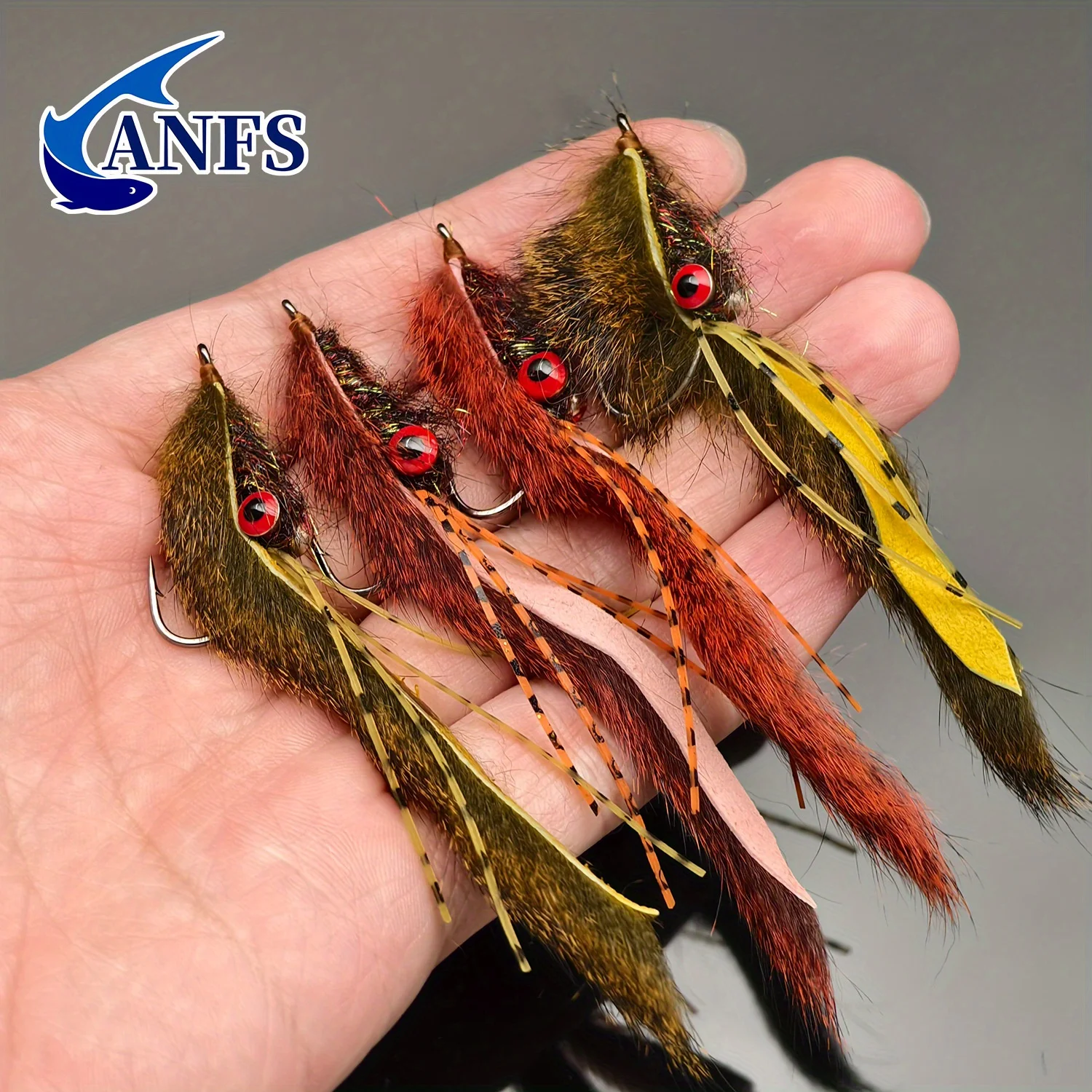 ANFS moscas Zonker hechas a mano para pesca a la mosca - imagen 4