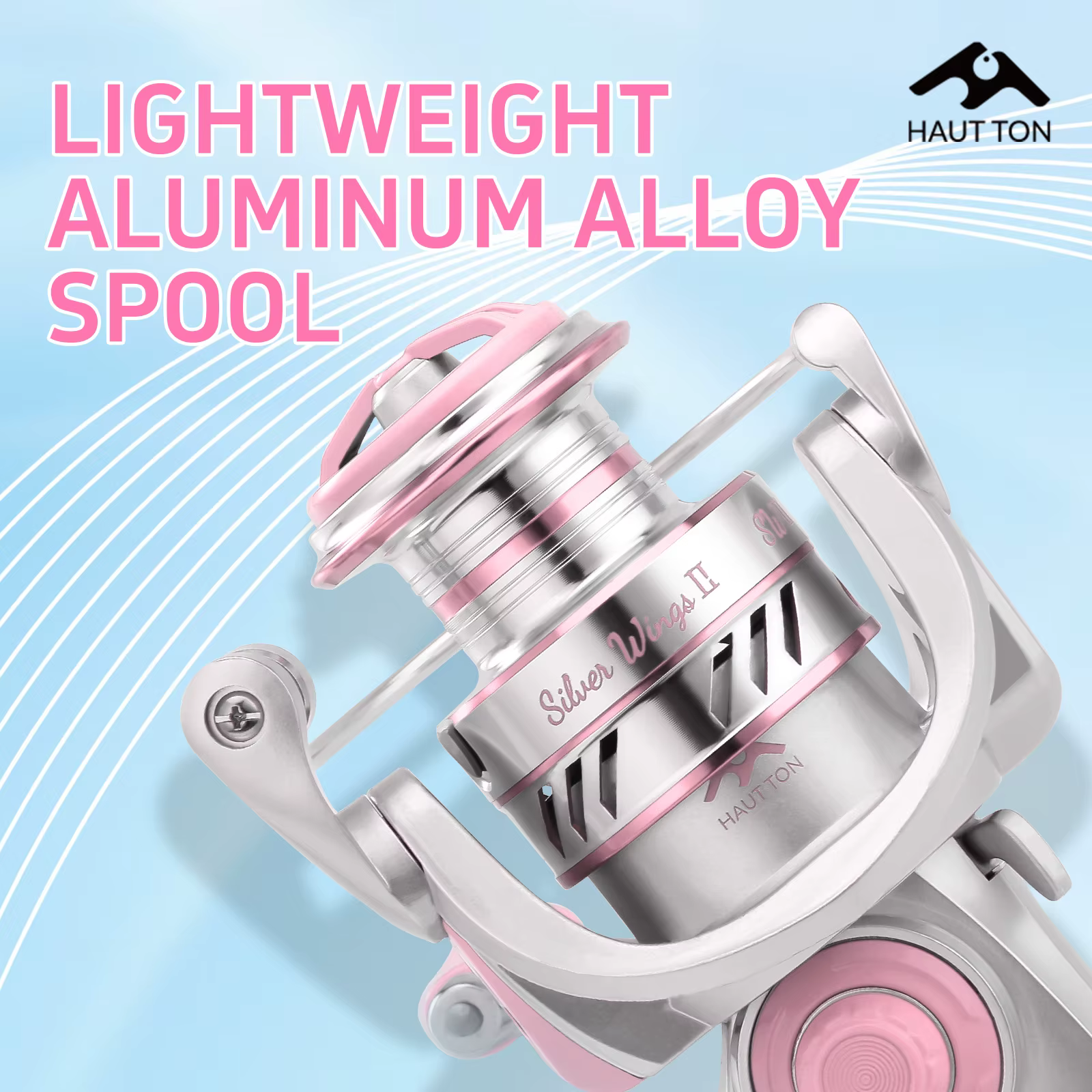 Carrete PINK SW1500-7000 giratorio – balancín metálico plegable - imagen 5