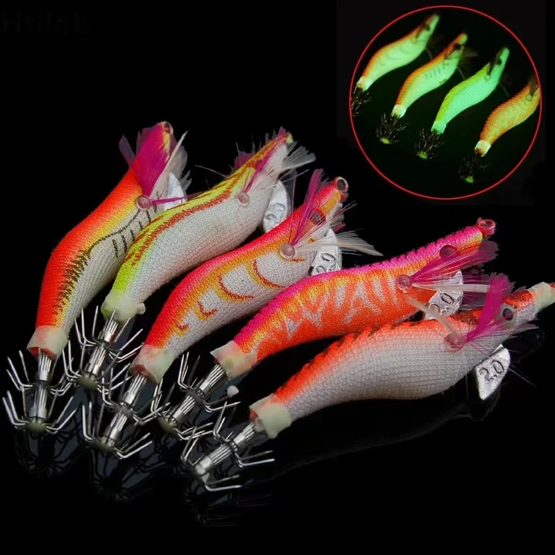Señuelos luminosos para calamares con cebo biónico