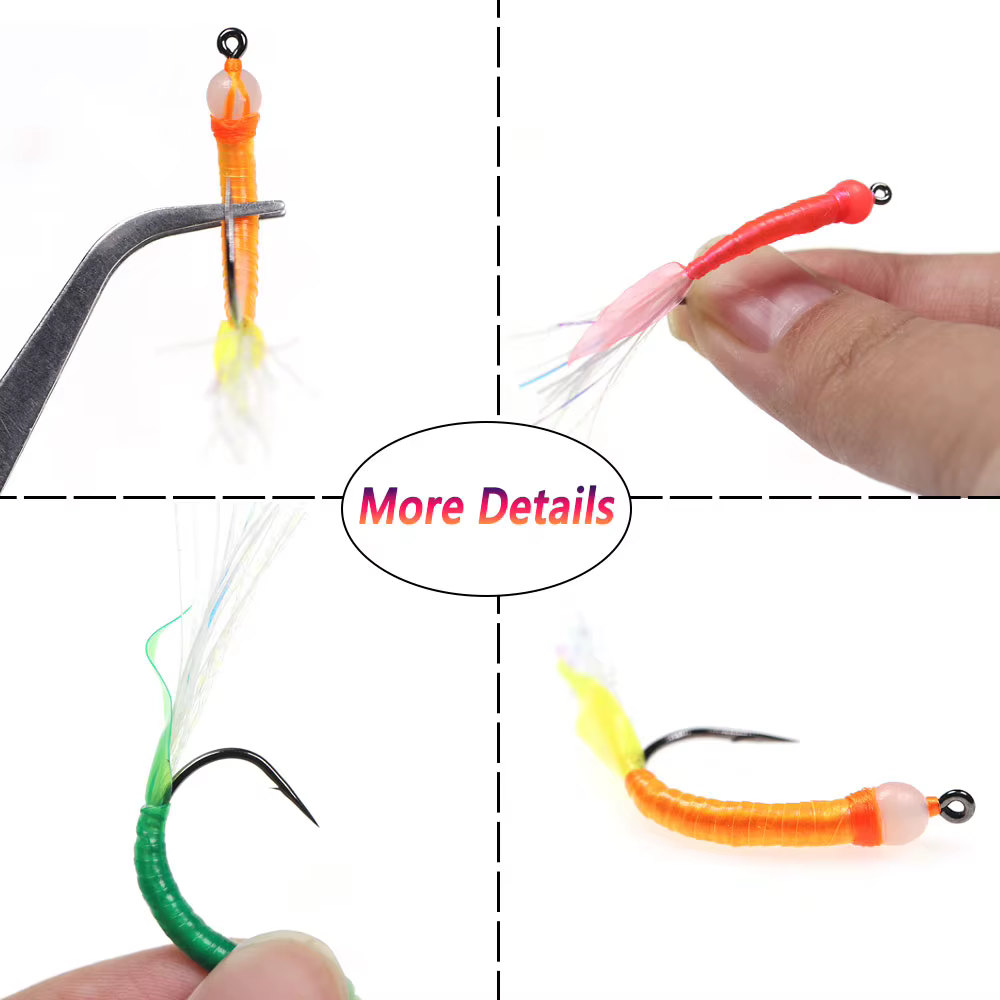 Bimoo Vinilo Luminescente Hundimiento Rápido Big Worm Leech Streamer - imagen 5