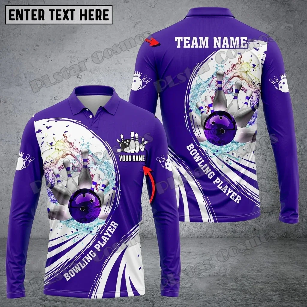 Polo manga larga Crashing The Pins Water – Estampado 3Dbolos unisex - imagen 2