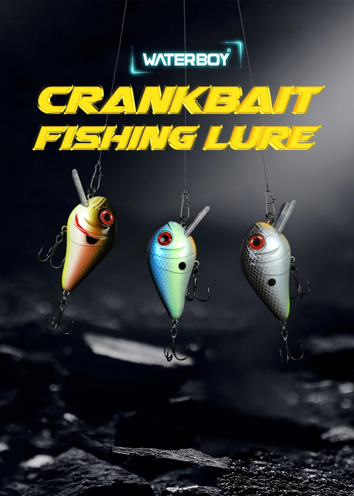 Vista frontal del señuelo WATERBOY Crazy Crankbait