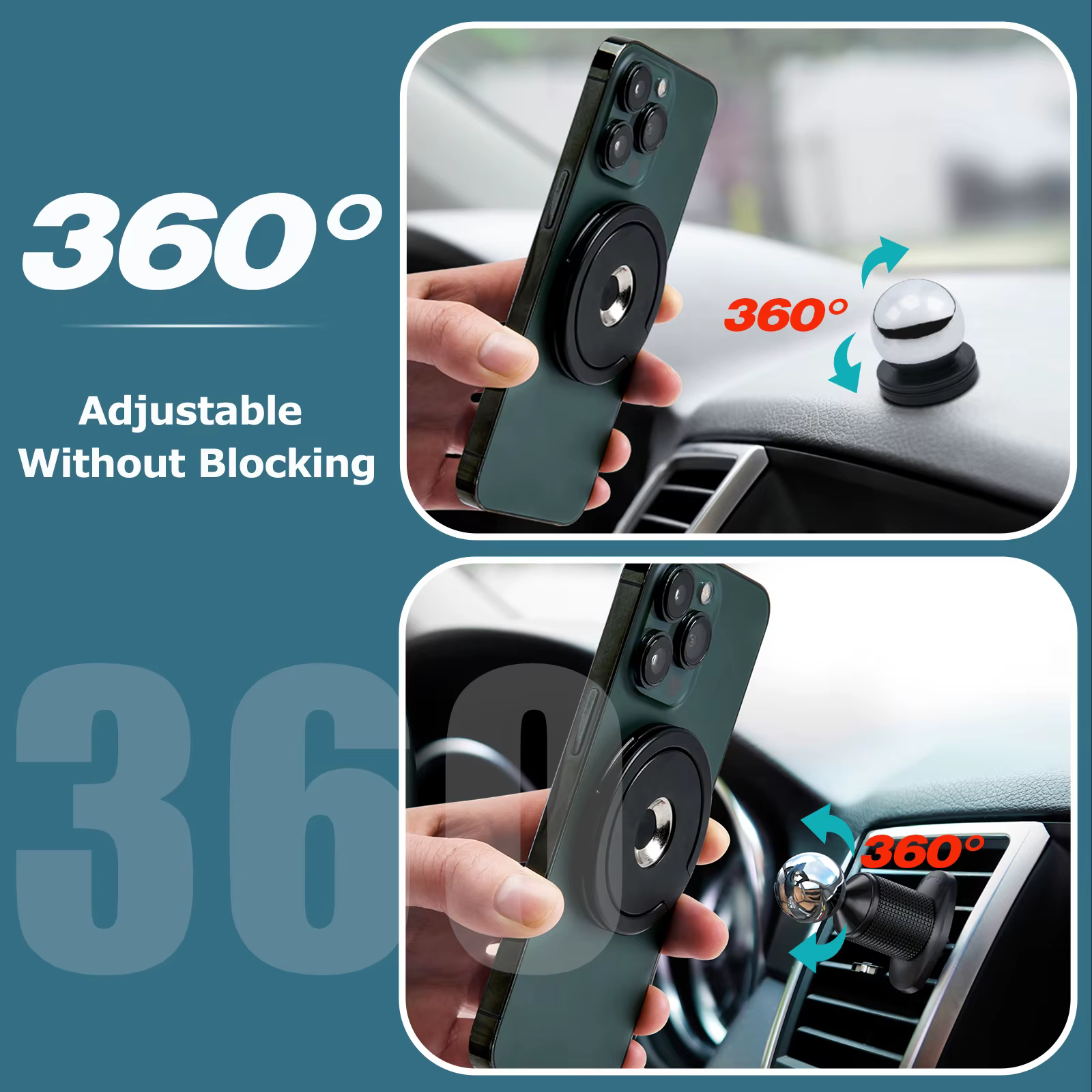 Soporte Móvil Coche Magnético 3 en 1 MagSafe 360° - imagen 2