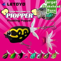 LETOYO Popper flotante 50-60mm con hélice giratoria para lubina