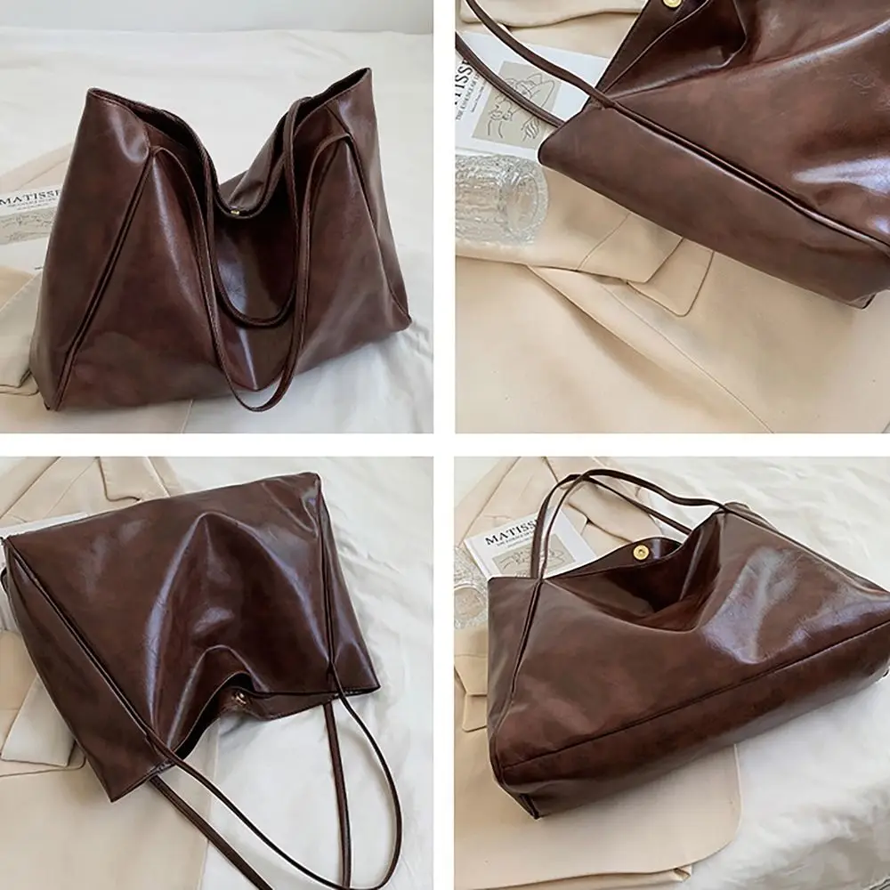Bolso de hombro PU en tonos beige y burdeos