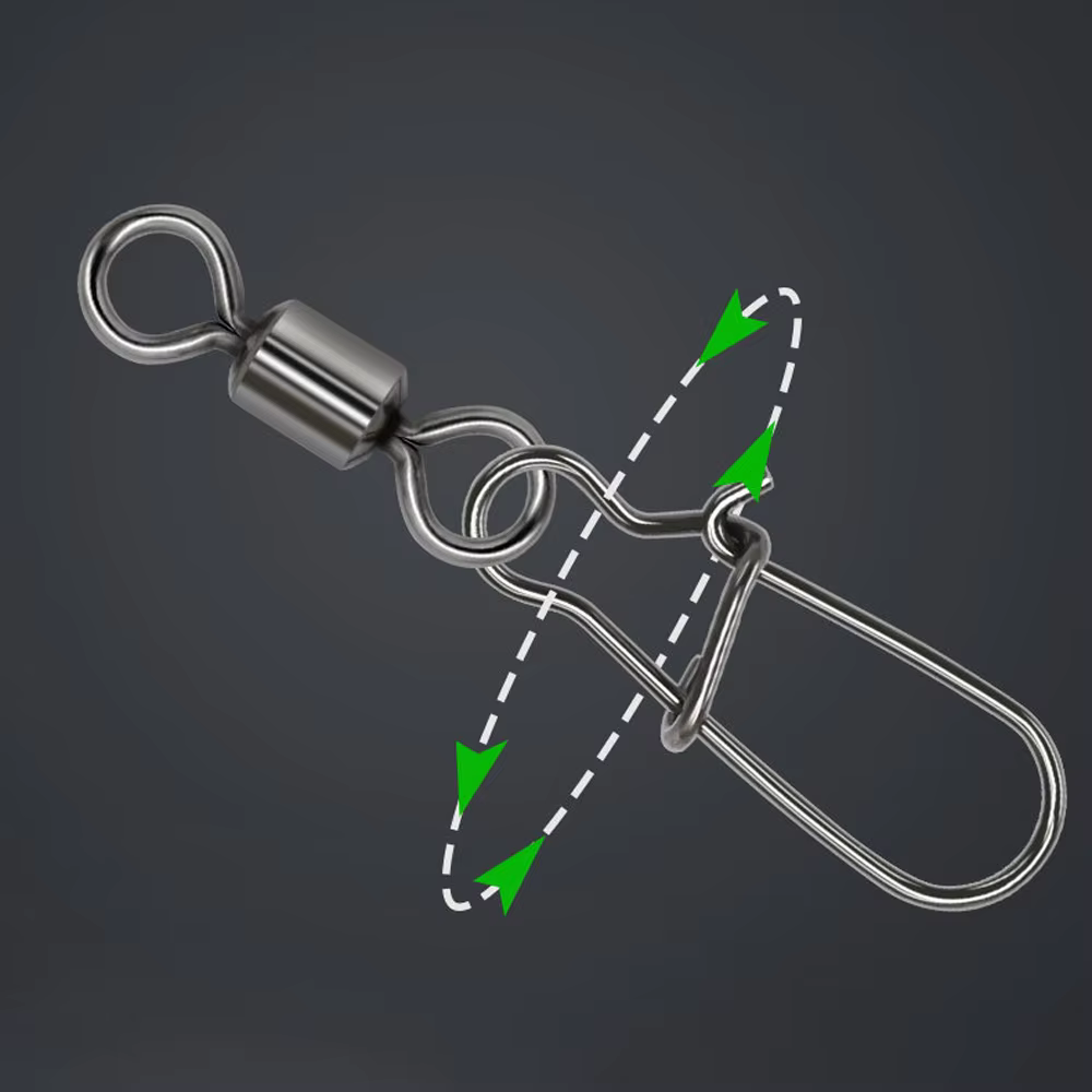 DNDYUJU Swivel de acero inoxidable con rodamiento para pesca - imagen 2