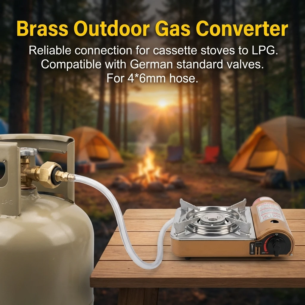 Adaptador GLP para estufa de camping con conexión de aleación de aluminio