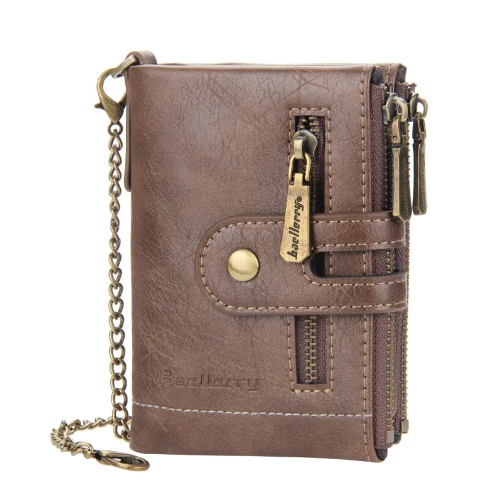 Cartera pequeña de cuero con acabado resistente al desgaste