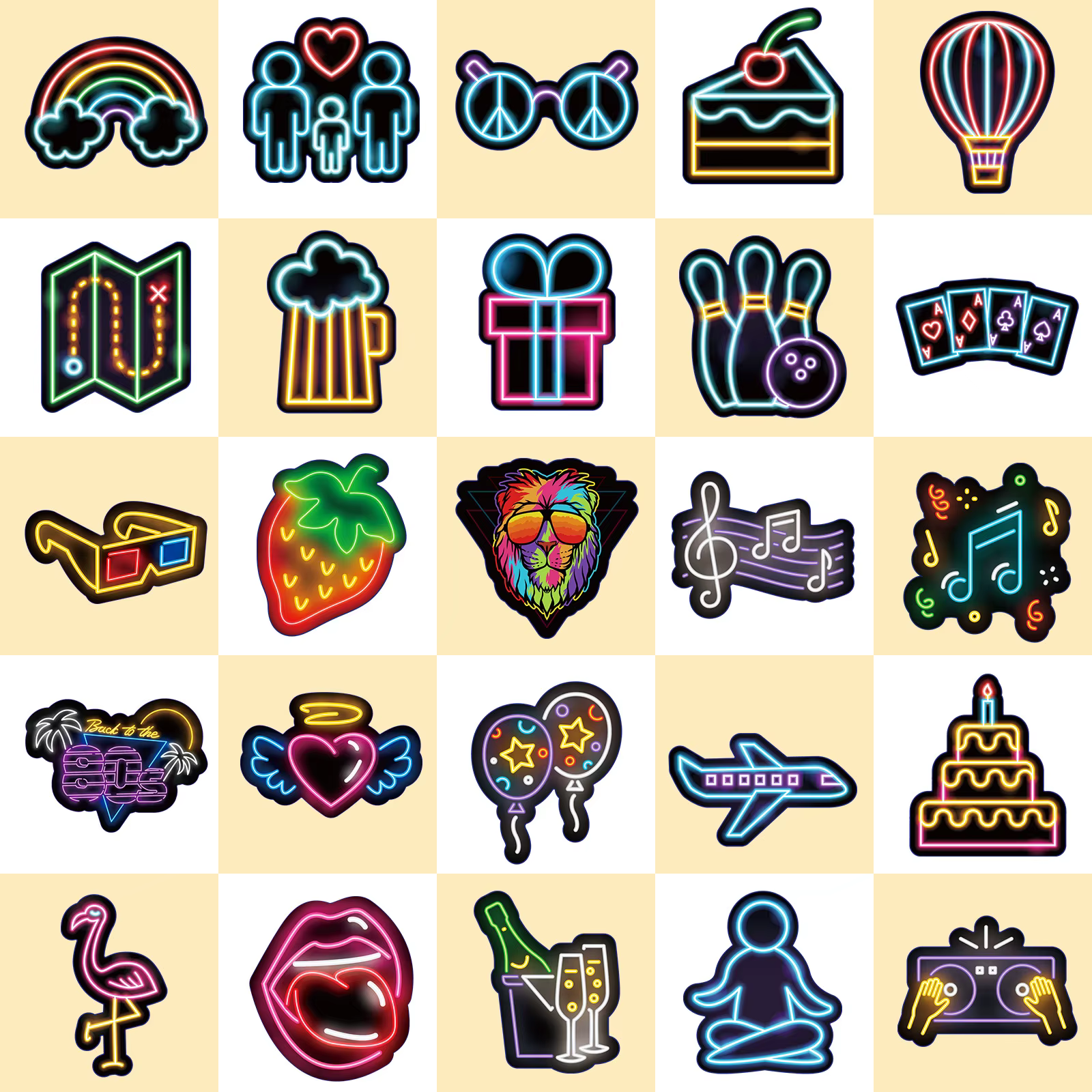Pegatinas Neon Personalizadas – Diseño Dibujos Animados Adhesivo Resistentes - imagen 4