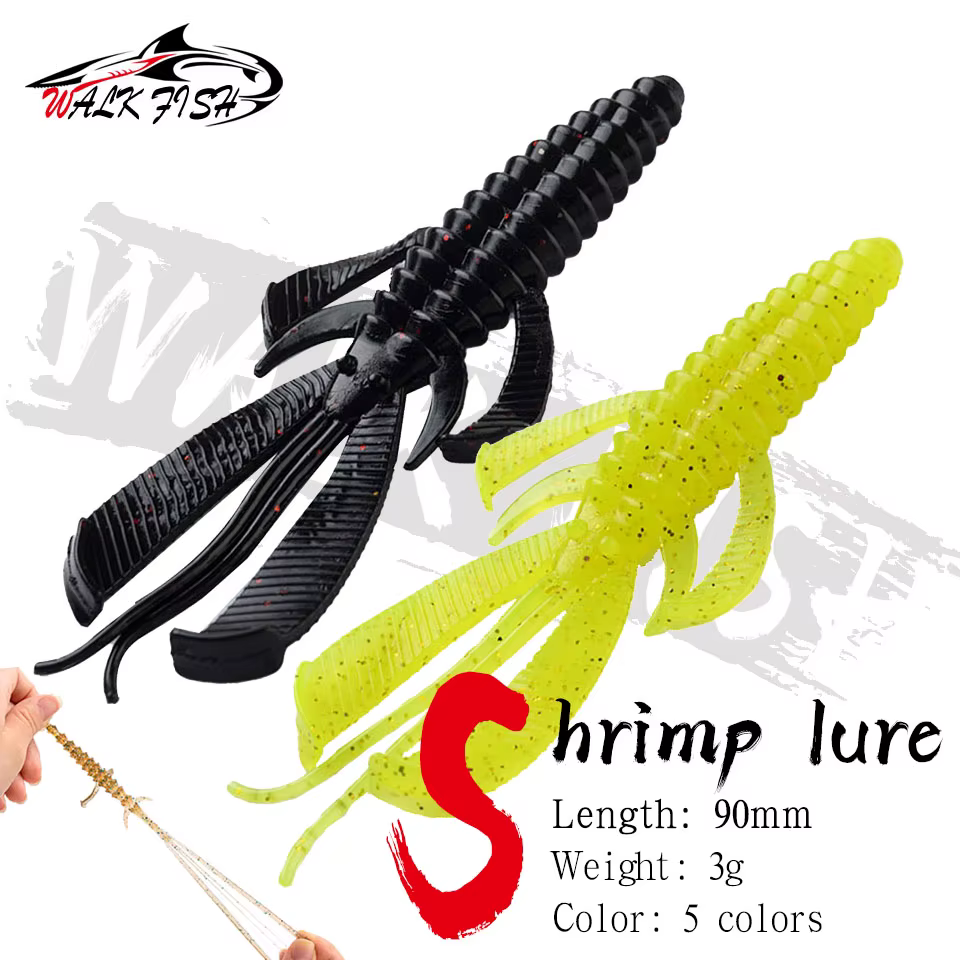 Señuelo suave Walk Fish Crazy Flapper Camarón TPR para lubina - imagen 2