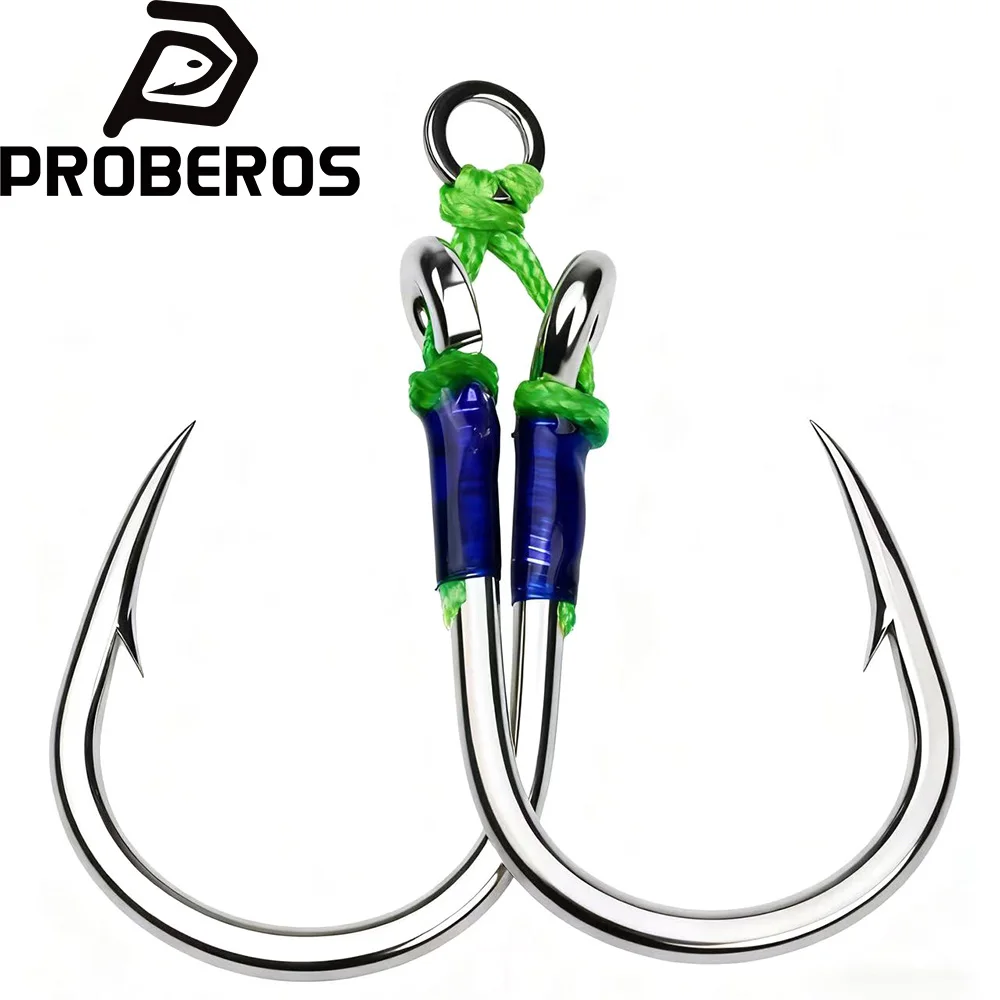 Proberos anzuelos dobles con púas y rosca – carbono jigging lento - imagen 5