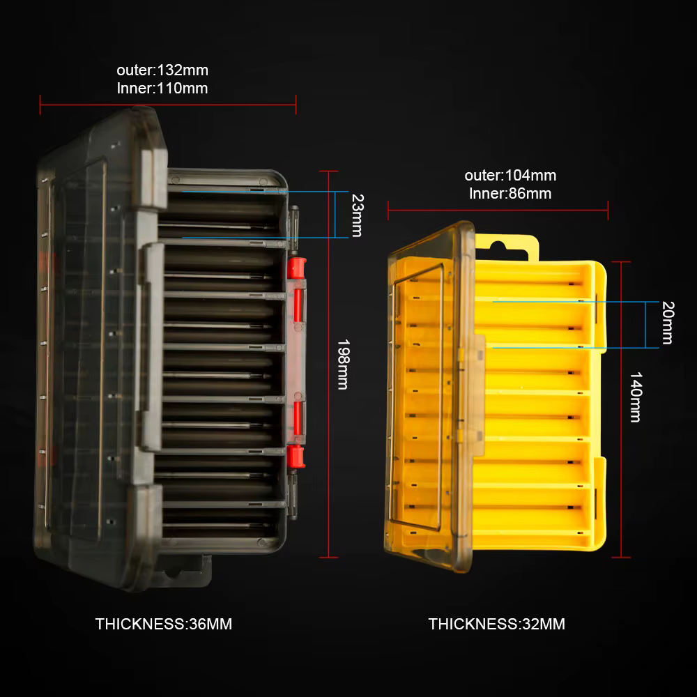 Caja de aparejos doble cara – Estuche con compartimentos para señuelos - imagen 4