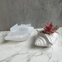 Molde de Silicona Concha para Macetas de Suculentas – Yeso y Concreto DIY