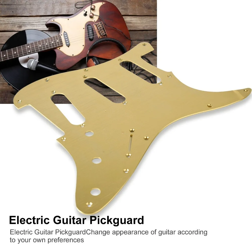 Comparativa de colores negro, plateado y dorado del pickguard
