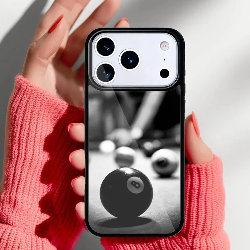 Funda de teléfono con diseño de billar vista frontal