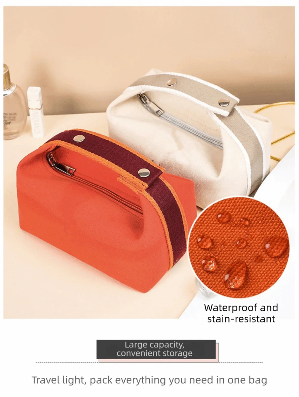 Bolsa compacta para llevar en viaje o neceser de mano