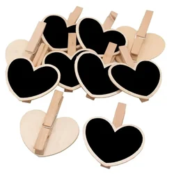 Clips colgantes de madera con forma de corazón, para mensajes