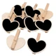 Clips colgantes de madera con forma de corazón, para mensajes