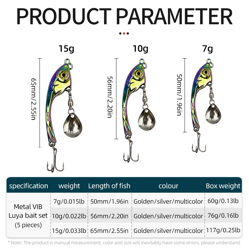 ShareShark Señuelos Giratorios tipo Cuchara VIB con lentejuelas - imagen 4