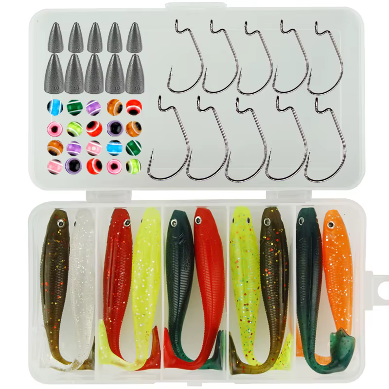 Set Texas Rig Road Runner PP Luya con vinilos blandos