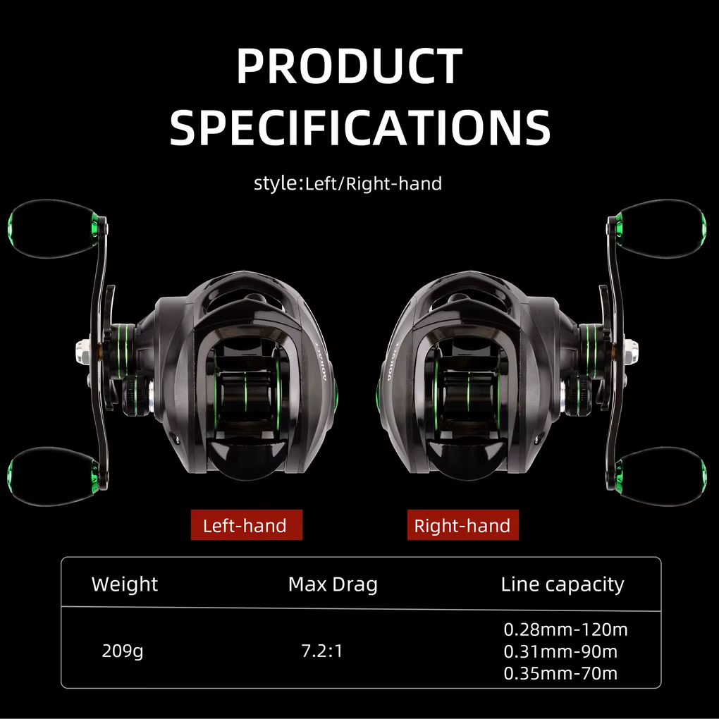 Crixus ArmorX Carrete baitcasting 7,2:1 arrastre de 8 kg aluminio - imagen 4