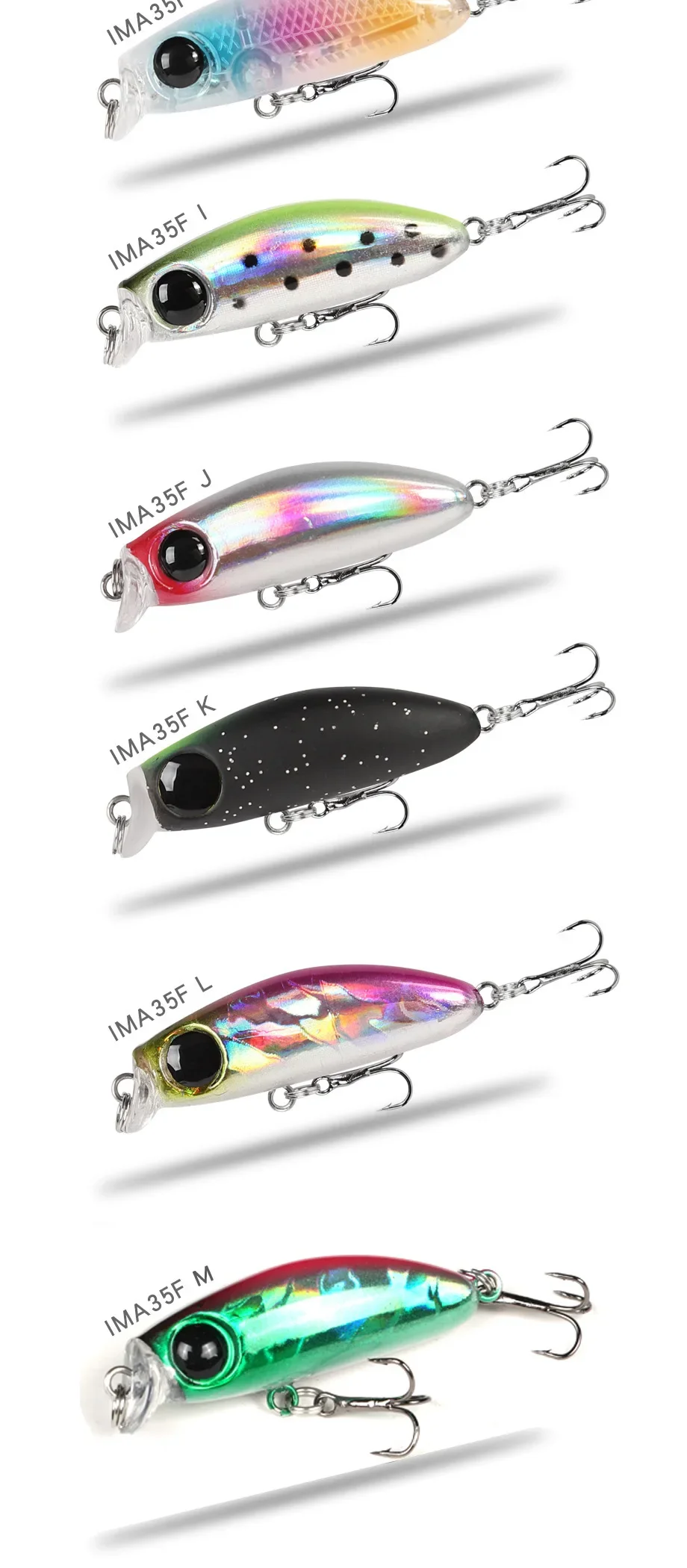 Señuelo en acción de natación