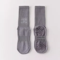 Calcetines antideslizantes de yoga suaves para mujer, tubo medio