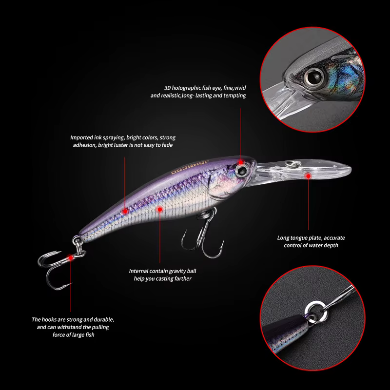 Señuelo Minnow de fundición para perca – Buceo profundo y acción - imagen 2