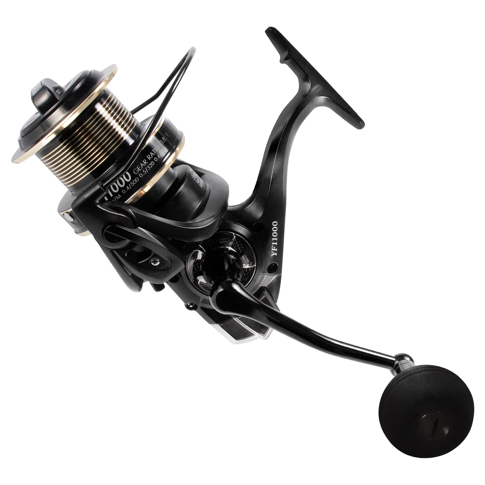 Carrete de pesca giratorio con cuerpo de grafito para surf casting