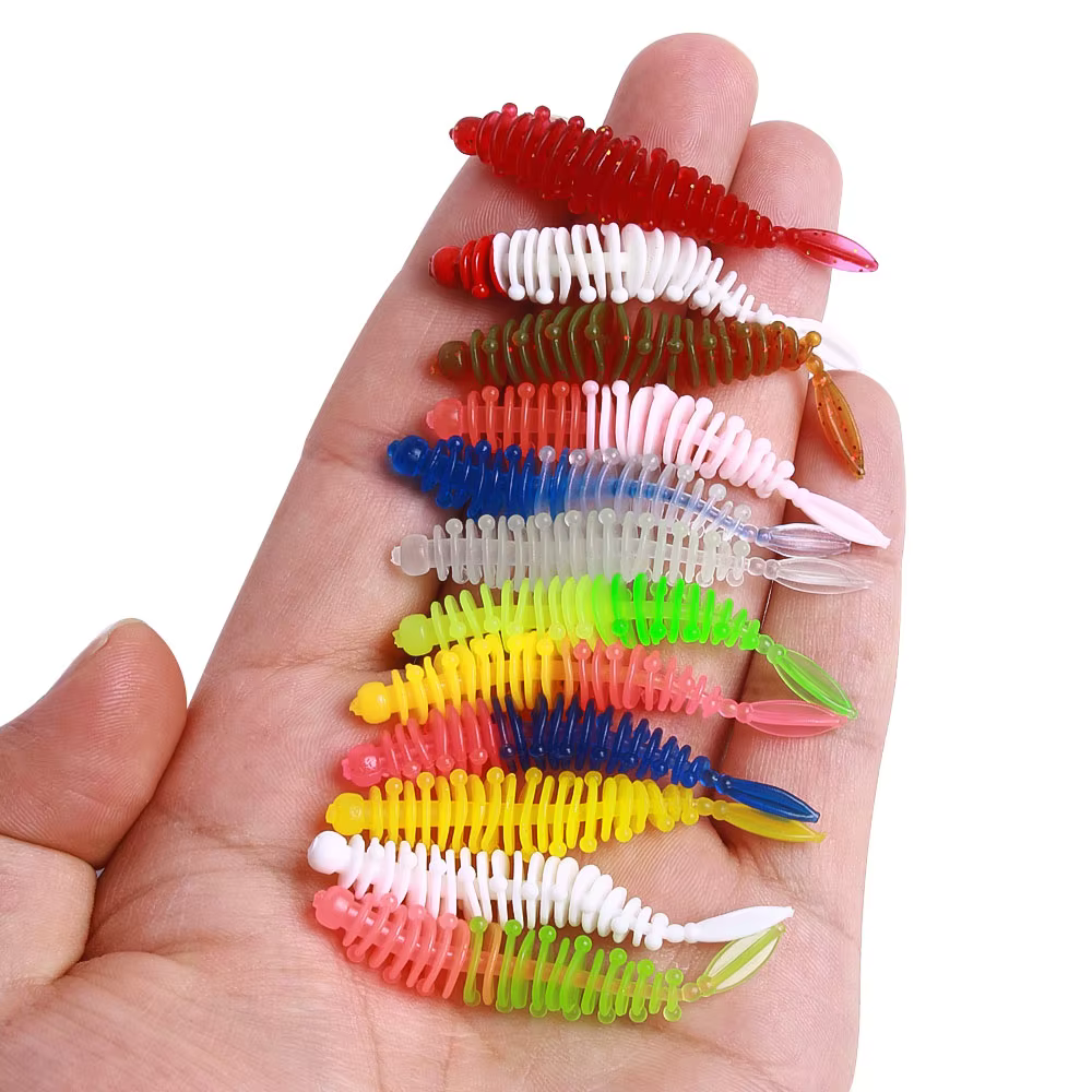 Señuelos de silicona tipo gusano 6 cm – Trucha y lubina - imagen 3
