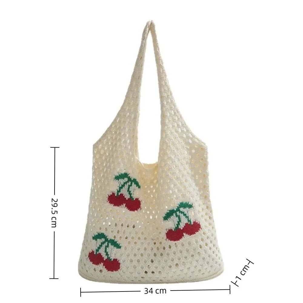 Bandolera de moda para mujer con patrón bordado de cerezas