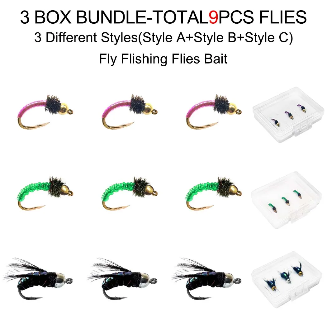 Señuelos de pesca con mosca húmedos y ninfas para trucha y carpa - imagen 3