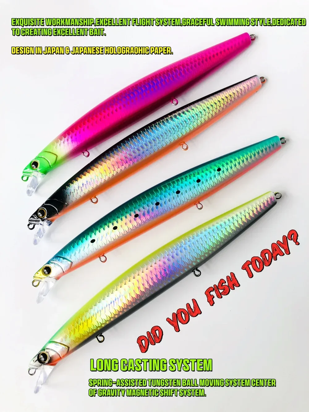 Paleta de colores disponibles del señuelo GREENSPIDER 16cm