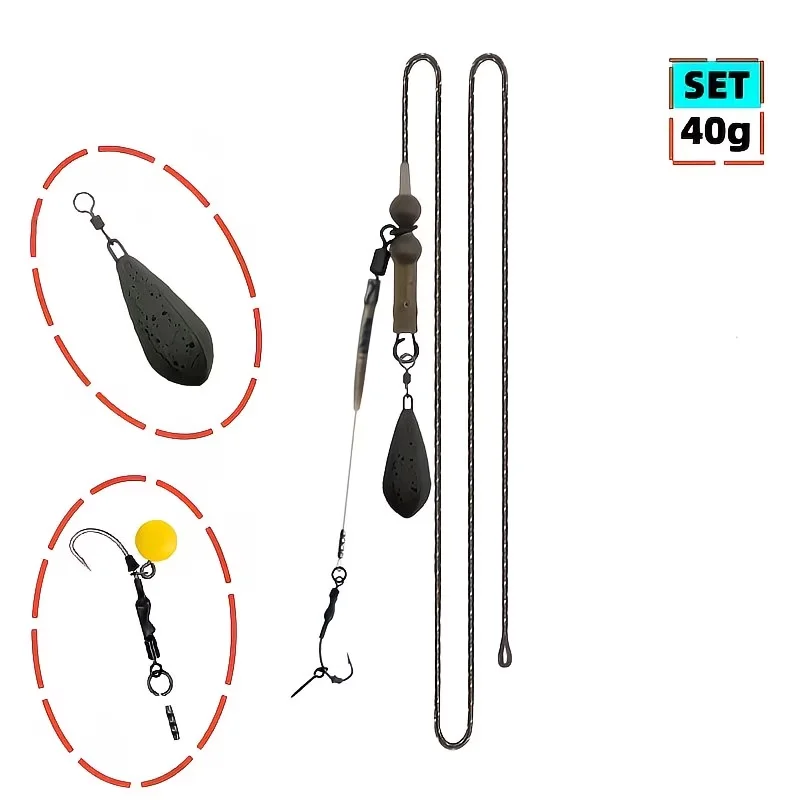 Conjunto de hair rig listo para lanzar
