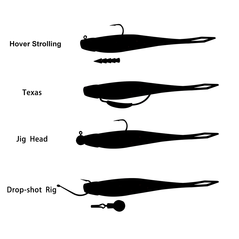 Sunmile Shad Jerkbait flotante – Señuelo de vinilo para lubina - imagen 4