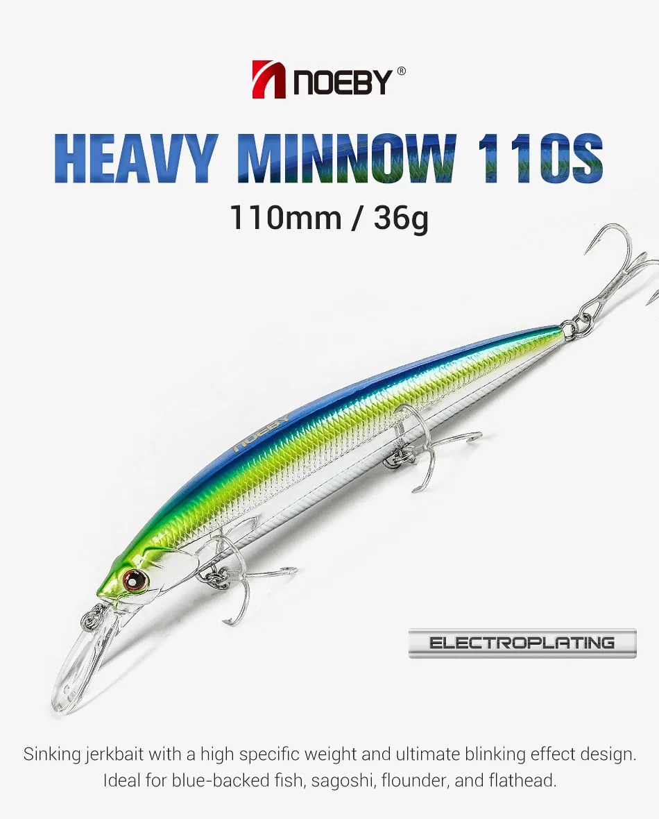 Señuelo completo Noeby Heavy Minnow 110mm